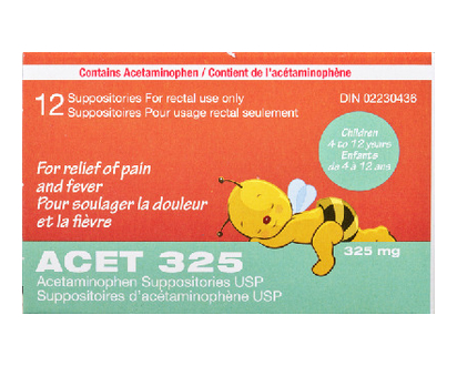 Acet Acetamin Suppositories 325Mg 12 Pk - 04362