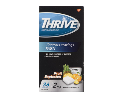 Thrive Gum Fruit Explosion 2Mg 36 Pk - 10702