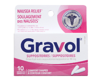 Gravol Suppositories Adult 100Mg 10 Pk - 32561
