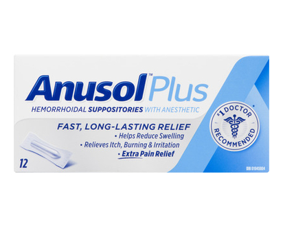 Anusol Plus Suppositories 12 Pk - 99934