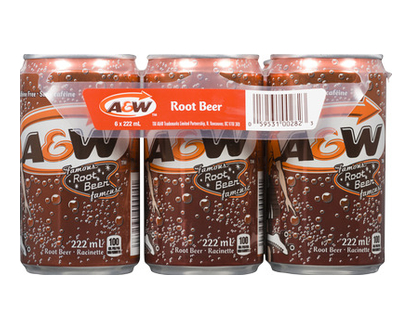A&W Root Beer 222Ml 6 Pk - 00282