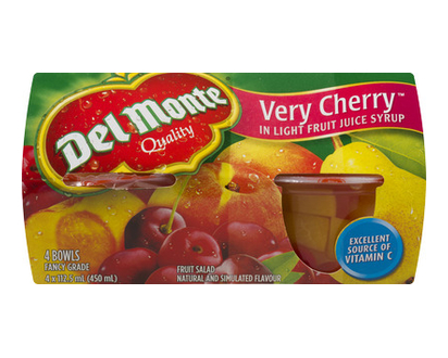 Del Monte Fruit Bowls Medly Vry Cherry 1 4 Pk - 02858