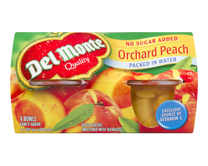 Del Monte Peach Diced In Water Nsa 4X107 428 Ml - 02870