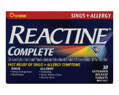 Reactine Allergy And Sinus Tablets 30 Pk - 25058