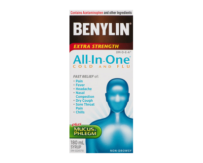 Benylin A I O Xtr Str Cold & Flu Syrup 180 Ml - 26172
