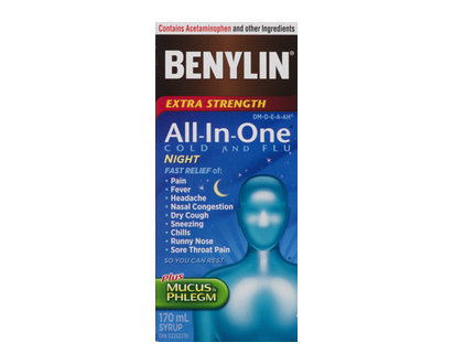 Benylin A I O Xtr Str Cold & Flu Night Syr 170 Ml - 28437