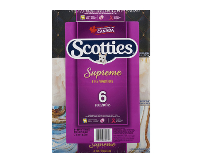 Scotties Facial Tissue Supreme 3 Ply 6 Pk - 85270