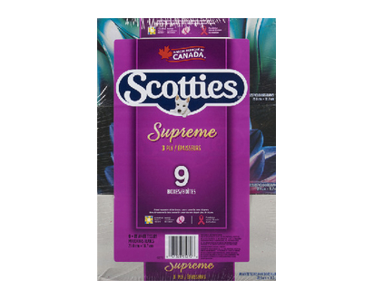 Scotties Facial Tissues Supreme 3Ply 9 Pk - 85272