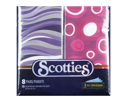 Scotties Facial Tissues Pocket Pack 8 Pk - 86908