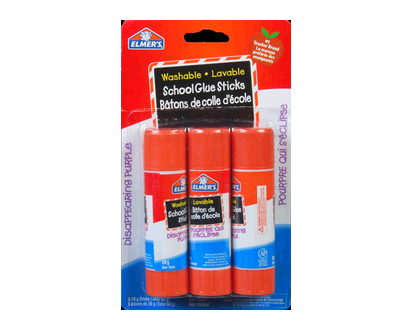 Elmers Purple Glue Stick Washable 3X20g 3 Pk - 61666