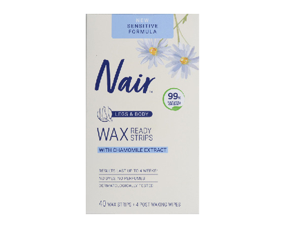 Nair Wax Rdy Strps Sens Camo Body 40 Pk - 30045
