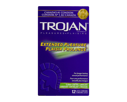 Trojan Extended Pleasure Condoms 12 Pk - 97252