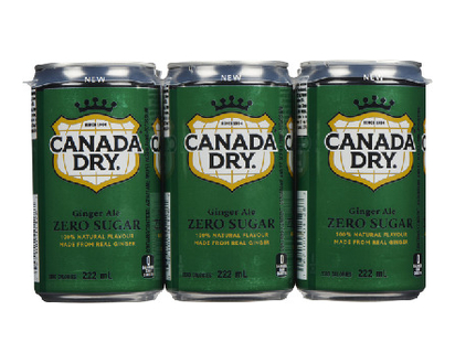 Canada Dry Zero Sugar 222Ml 6 Pk - 01128