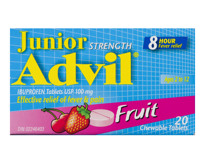 Advil Jr Strength Chewable Tablets Fruit 20 Pk - 00438