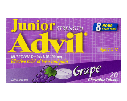 Advil Jr Strength Chewable Tablets Grape 20 Pk - 00439