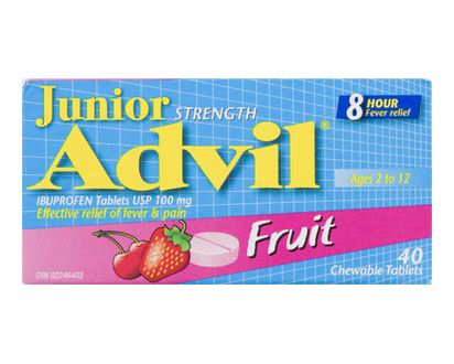 Advil Jr Strength Chewable Tablets Fruit 40 Pk - 00600