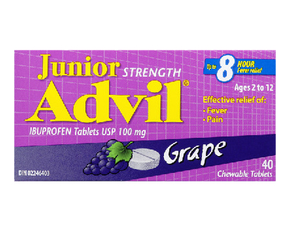 Advil Jr Strength Chewable Tablets Grap 40 Pk - 00601