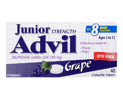 Advil Jr Strength Chew Tablets Dye Free 40 Pk - 00603