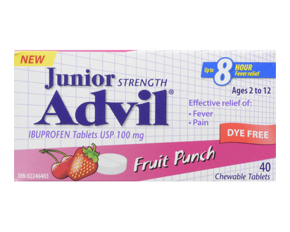 Advil Junior Chew Tab Fruit Punch Df 100Mg 40 Pk - 00604