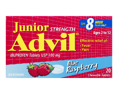 Advil Jr Strength Chewable Tablets Blue 20 Pk - 00620