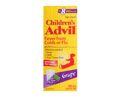 Advil Childrens Fever Liq Dye Free Grape 100 Ml - 00634