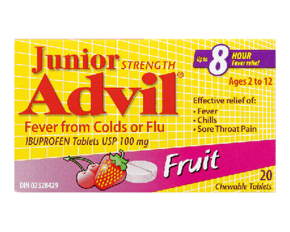 Advil Jr Str Fever Chewable Tablets Fruit 20 Pk - 00638