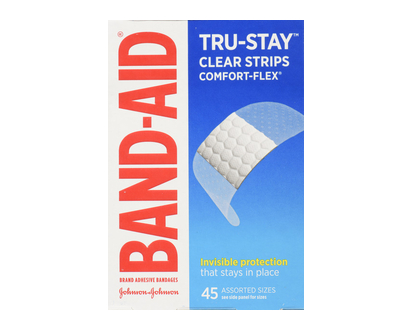 J&J Band Aid Clear Assorted 45 Pk - 06160