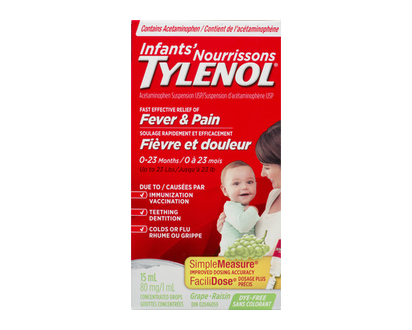 Tylenol Infants Drops Dye Free White Grape 15 Ml - 14370