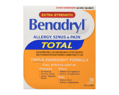 Benadryl Total Allergy Caplet 30 Pk - 96183