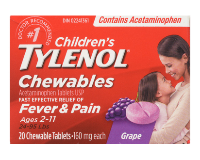 Tylenol Children Chewables Grape 20 Pk - 96245