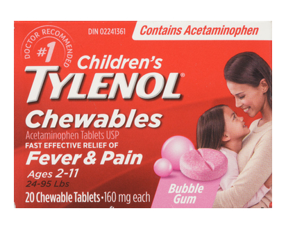 Tylenol Children Chewables Bubblegum 20 Pk - 96247