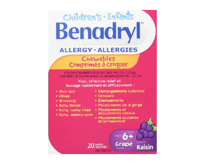 Benadryl Kids Grape 12.5Mg 20 Pk - 96412