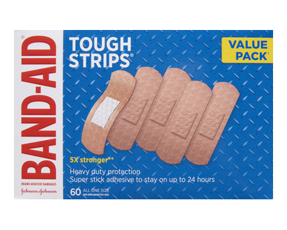 J&J Band Aid Tough Strips 60 Pk - 96447