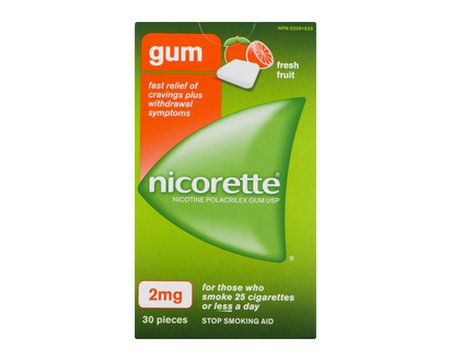 Nicorette Gum 2Mg Fresh Fruit 30 Pk - 96512