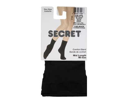 Secret Mid L 2643R Opaque Comfy Top Blk 1 Pr - 71447