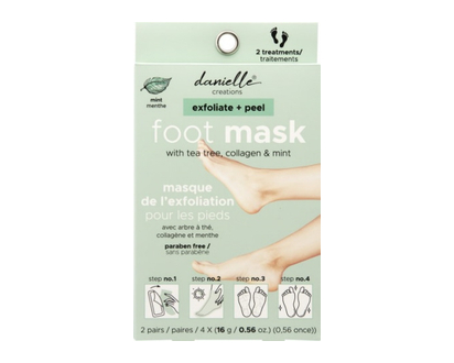 Danielle Foot Mask Tea Tree Collagen Mint 2 Pk - 31118