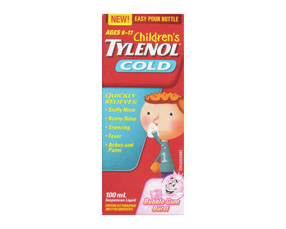 Tylenol Cold Childrens Liquid Bubble Gum 100 Ml - 30061