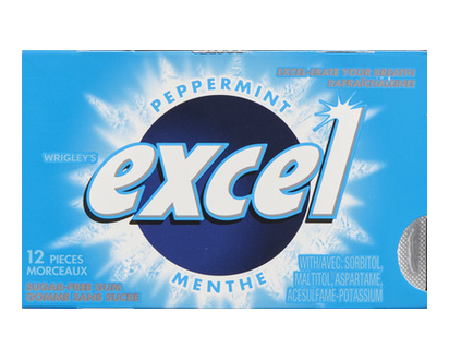 Excel Sgl Gum Sugar Free Peppermint 12 Pk - 00032