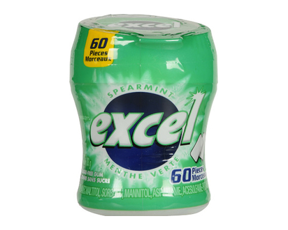 Excel Gum Bottle Spearmint 60 Pk - 40747