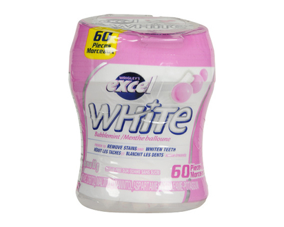 Excel Gum Bottle White Bubblemint 60 Pk - 42075