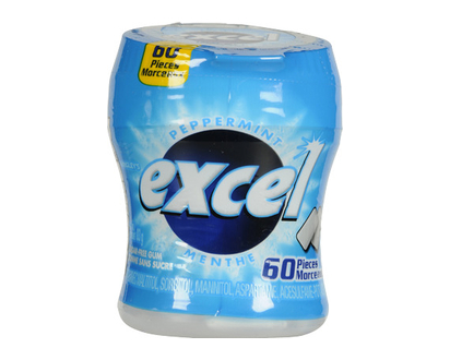 Excel Gum Bottle Peppermint 60 Pk - 42505