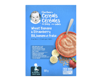 Gerber Cereal Wheat Bna Straw 227 Gr - 47787