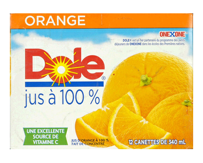 Dole Orange Juice 340Ml 12 Pk - 01157