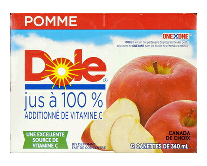 Dole Apple Juice 340Ml 12 Pk - 01160