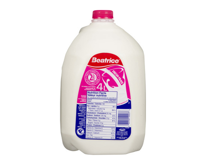 Beatrice Milk Partly Skimmed 2% 4 Lt - 10027