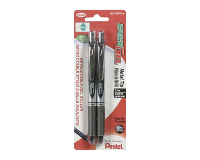 Energel Rt Liquid Gel Pen Black 2 Pk - 92431