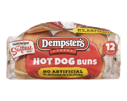 Dempsters Original White Hot Dog Buns 12 Pk - 02220