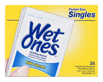 Wet Ones Citrus Antibacterial Sing 28 Pk - 02311