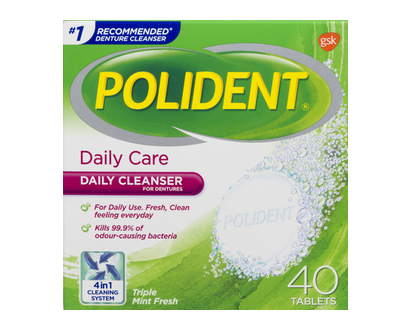 Polident Daily Care Tablet 40 Pk - 04018