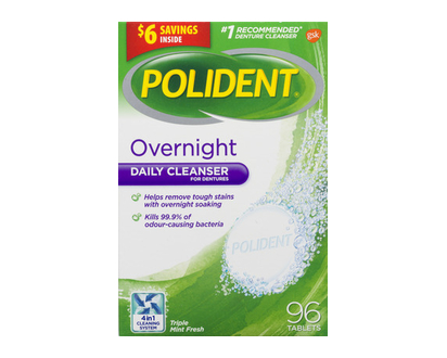 Polident Overnight Tablets 96 Pk - 16500